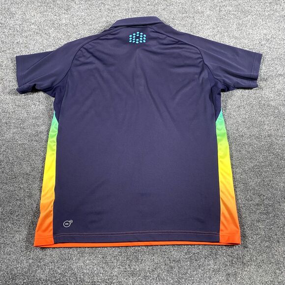 Puma Mens Medium Short Sleeve Polo Shirt Ombre Fade Color Pattern Soccer Futbol - Picture 7 of 8